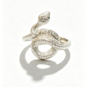 Vintage brushed serpentine ring