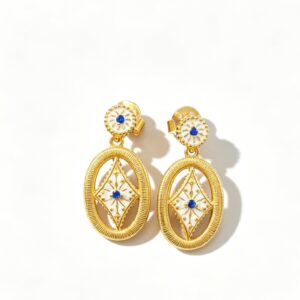 italian vintage diamond shaped stud earrings