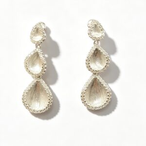 time frozen brushed earrings