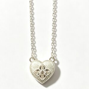 heart shaped openable filigree necklace