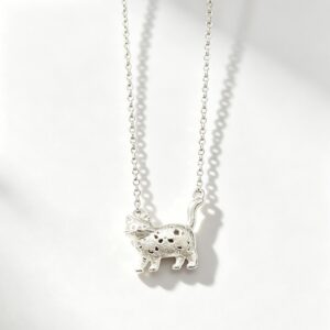 kitten frosted finish necklace