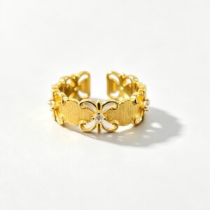 french style vintage brushed craftsmanship ring