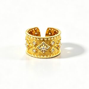 vintage wide brushed finish ring