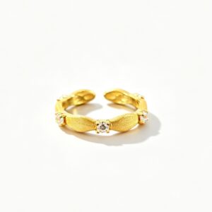 vintage brushed finish wreath ring