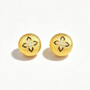 cross brushed finish stud earrings