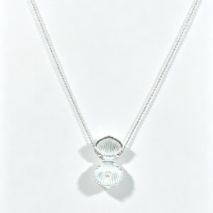 shell pearl locket necklace